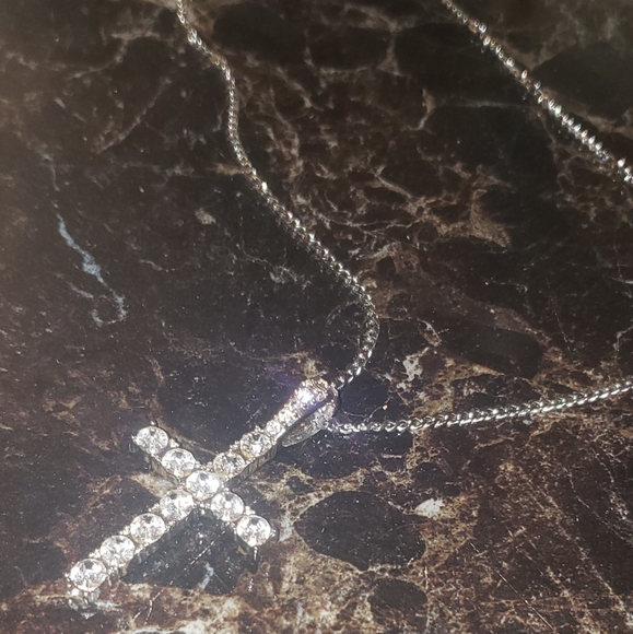 Other - Iced cross pendant & 24 inch cuban chain WG